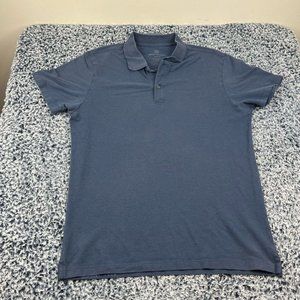 Mack Weldon Polo Shirt Mens Medium Navy Blue Stretch Designer Casual